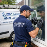 Sutton Glazing 07474 626 610 Glazier at work